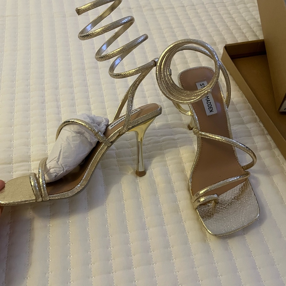Steve Madden Metallic Spiral Heels